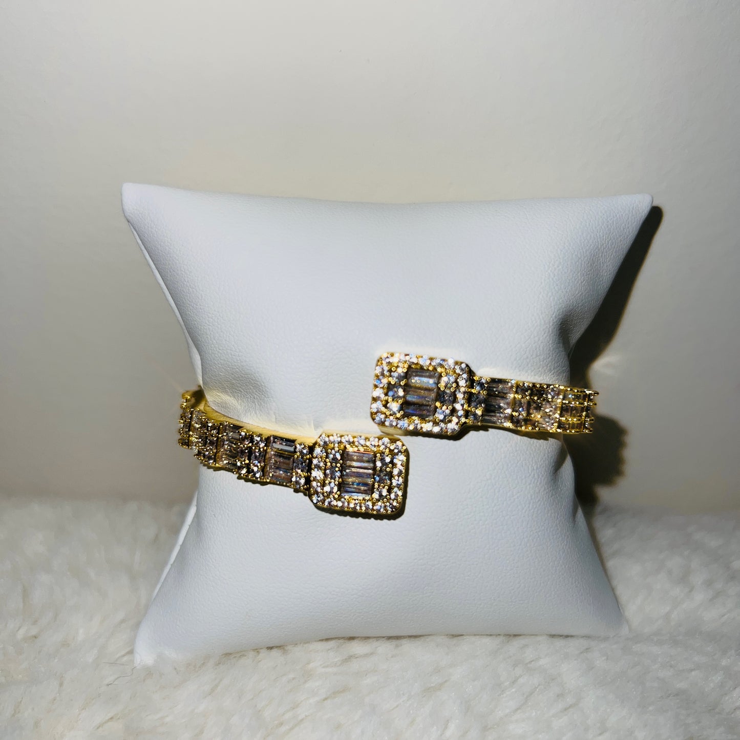 Open Iced Baguette Bangle