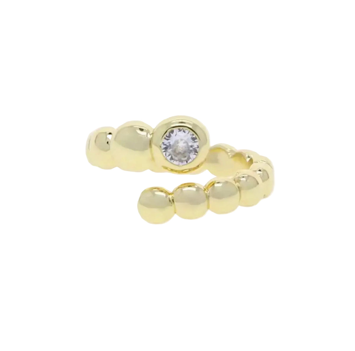 Bubble Bezel Open Rings