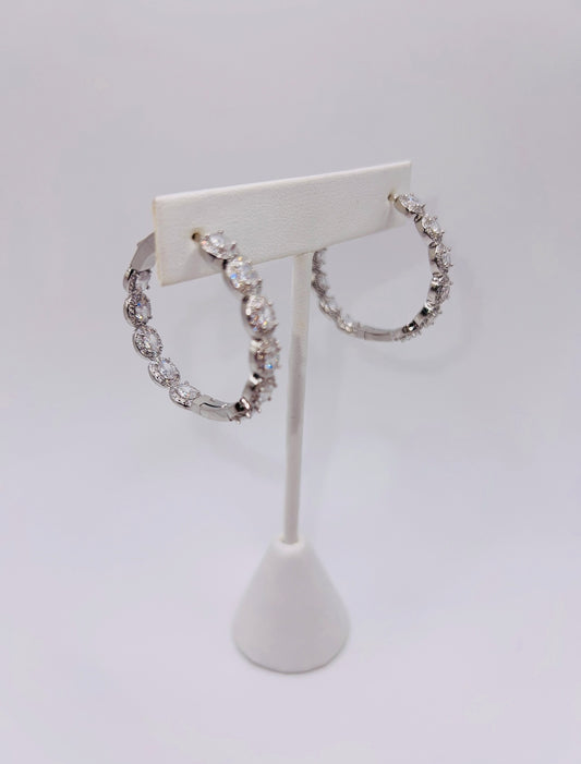 Round The Halo Bling Hoops