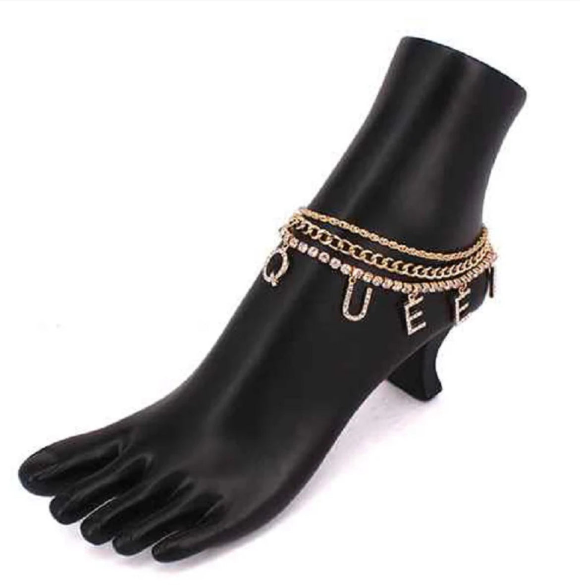 Queen Bling Ankle Bracelet Set