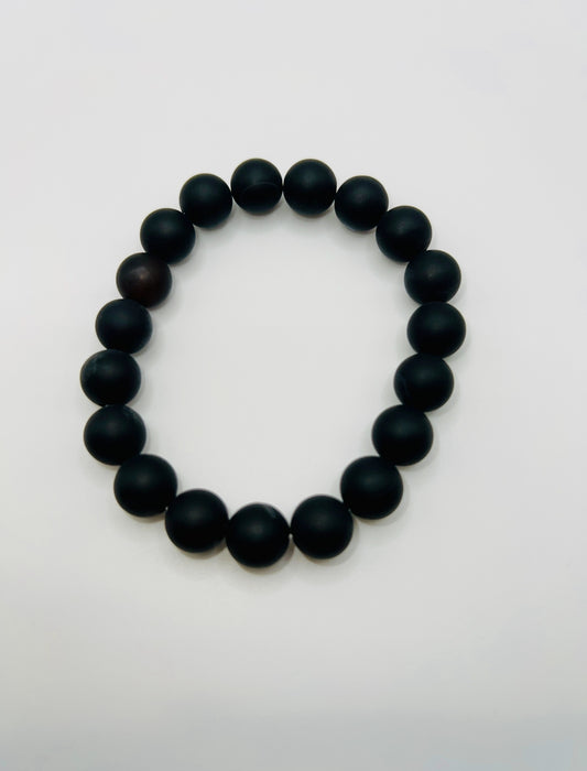 Matte Black Beaded Bracelet