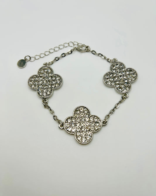 Big Pave Bling Clover Bracelet