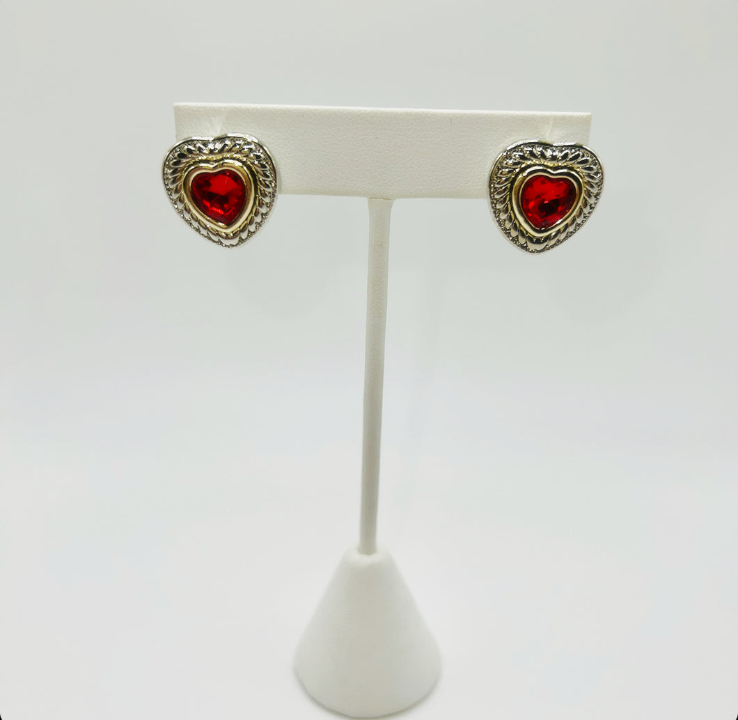 Rising Red Heart Earrings