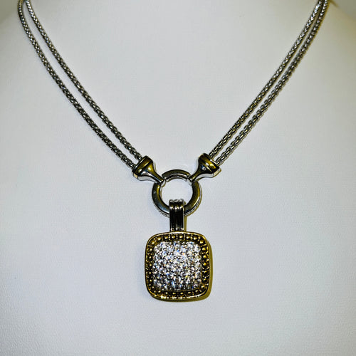 Pave Two Play Necklace