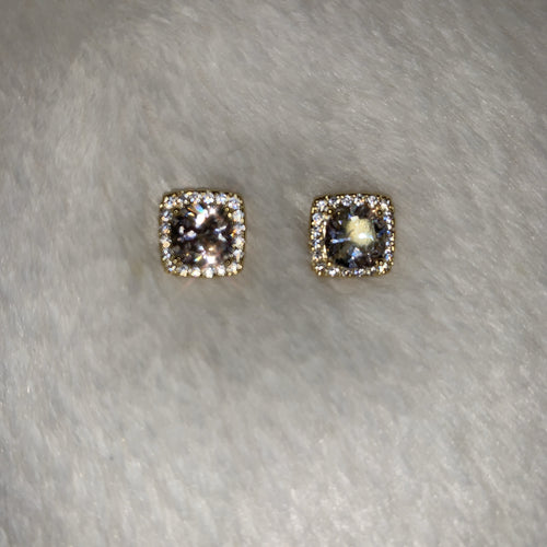 Cushion Cut Hallo Earrings