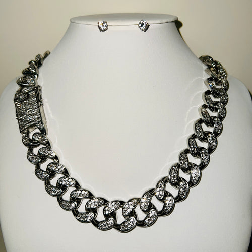 Big Cuban Link Necklace Set