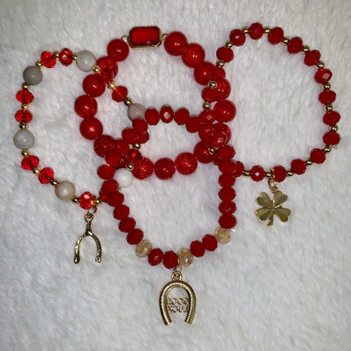 Lucky Red Rider Bracelet Set