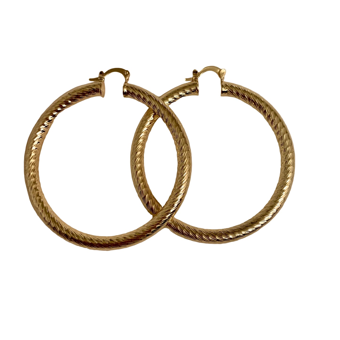Diamond-Cut Hoop Earrings (Gold-tone)