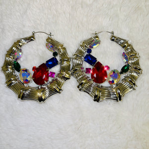 Multi Color Bamboo Hoops