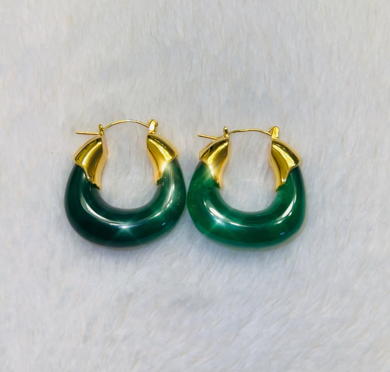 Jade Inspired Hoop Earrings