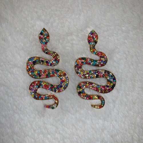 Multi Color Snake Earrings